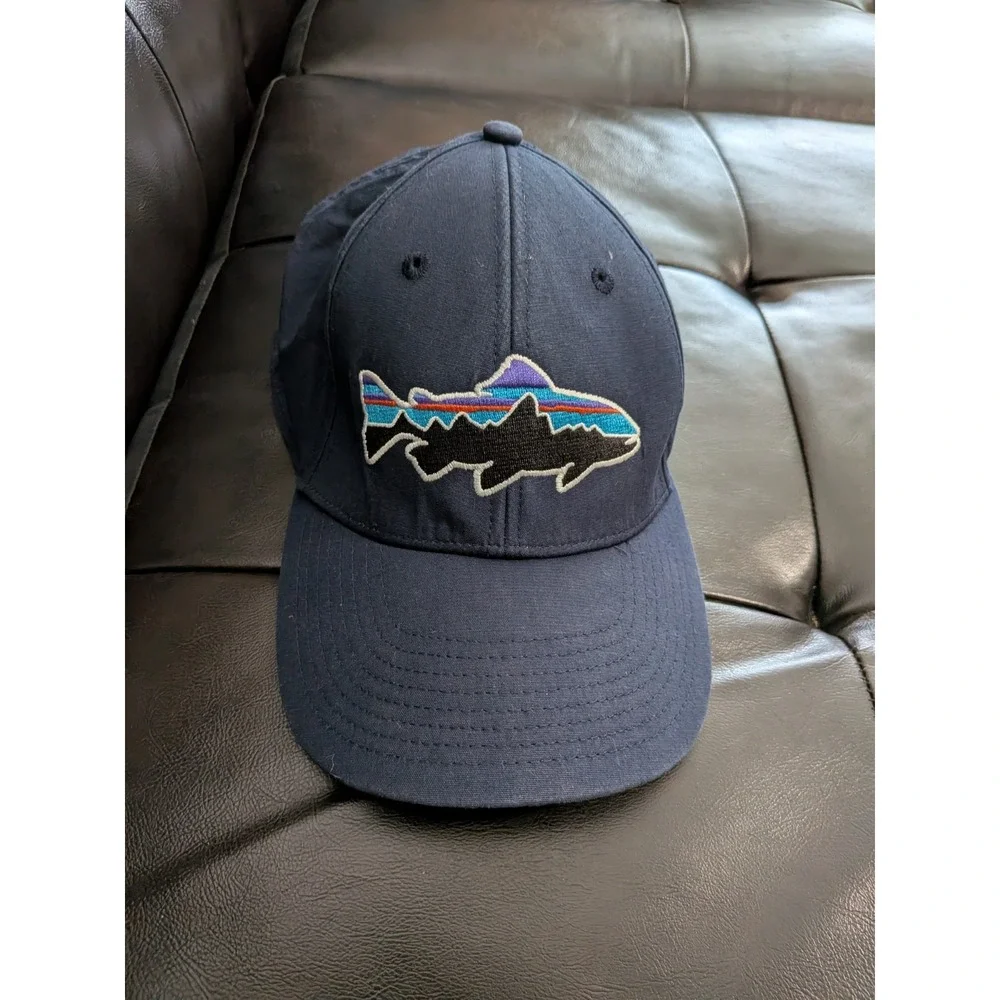Patagonia Fitz Roy Trout Trucker Hat  Black Cap Snapback Nice